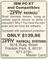 1983 Ad for ZPAY for IBM PC