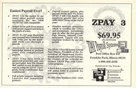 1991 Ad for ZPAY 3